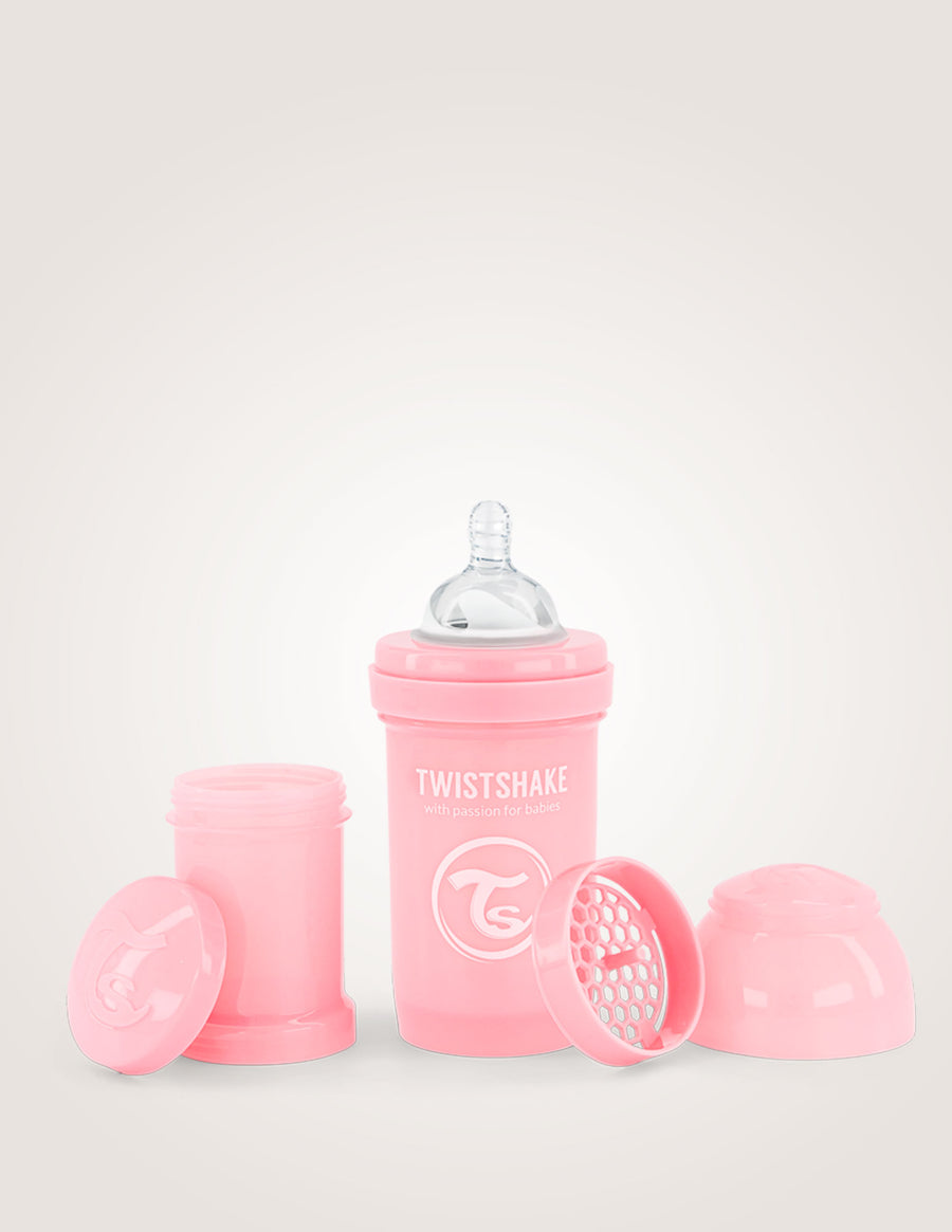Baby Bottles 180ml (6 fl oz) - Anti-Colic Pastel Pink Single Bottle