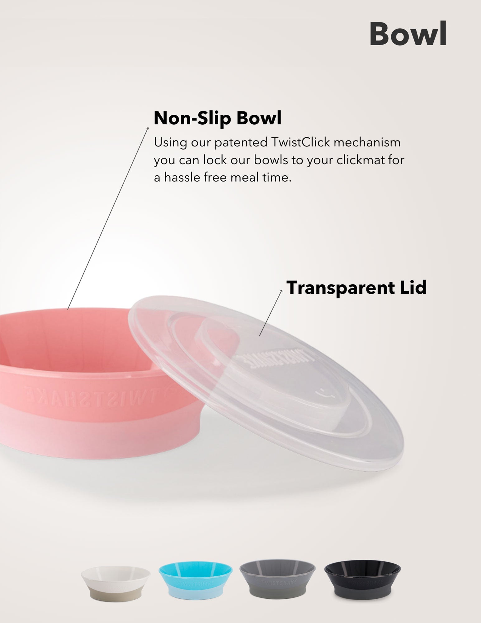 Twistshake TwistClick Bowl Kids 6m+ - Twistshakeshop